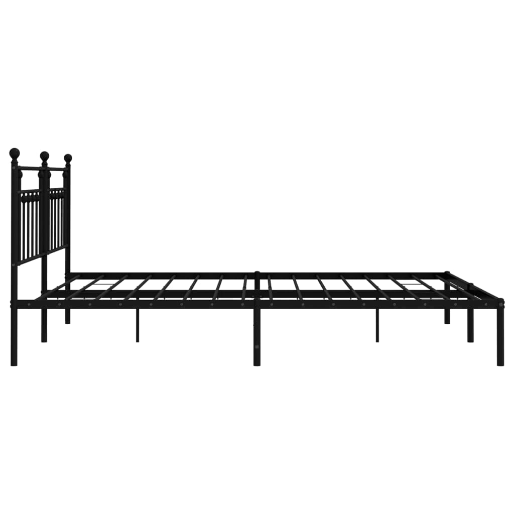 Estrutura de cama com cabeceira 193x203 cm metal preto