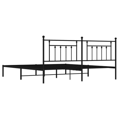 Estrutura de cama com cabeceira 193x203 cm metal preto