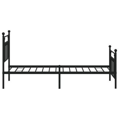 Estrutura de cama com cabeceira e pés 80x200 cm metal preto