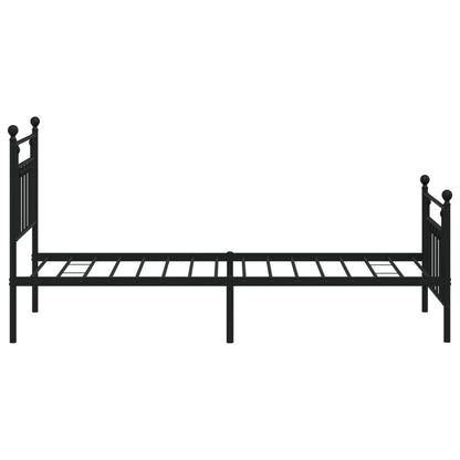 Estrutura de cama com cabeceira e pés 90x200 cm metal preto