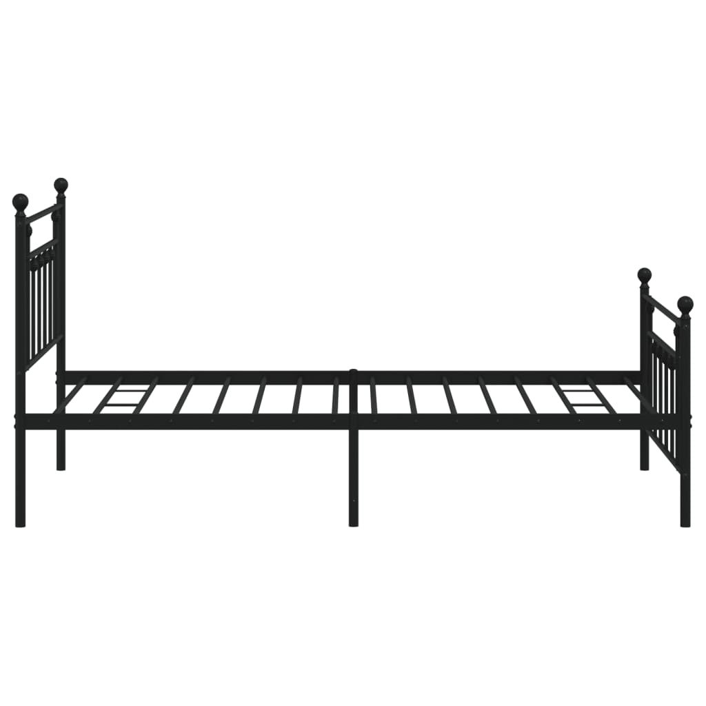 Estrutura de cama com cabeceira e pés 107x203 cm metal preto