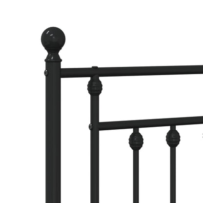 Estrutura de cama com cabeceira e pés 107x203 cm metal preto