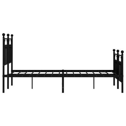 Estrutura de cama com cabeceira e pés 120x190 cm metal preto