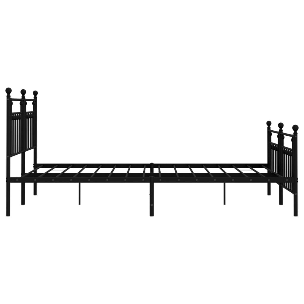 Estrutura de cama com cabeceira e pés 160x200 cm metal preto