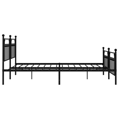 Estrutura de cama com cabeceira e pés 193x203 cm metal preto