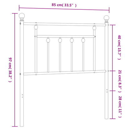 Cabeceira de cama 80 cm metal preto