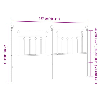 Cabeceira de cama 180 cm metal preto