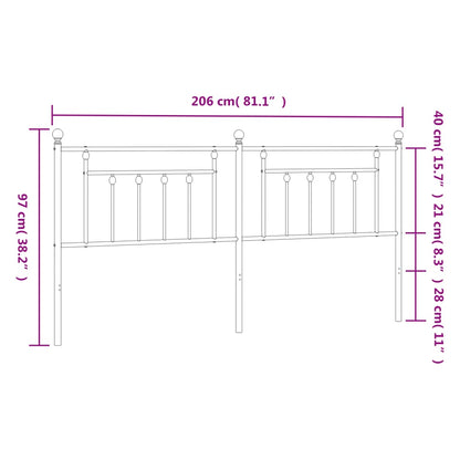 Cabeceira de cama 200 cm metal preto