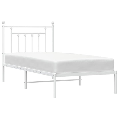 Estrutura de cama com cabeceira 90x190 cm metal branco