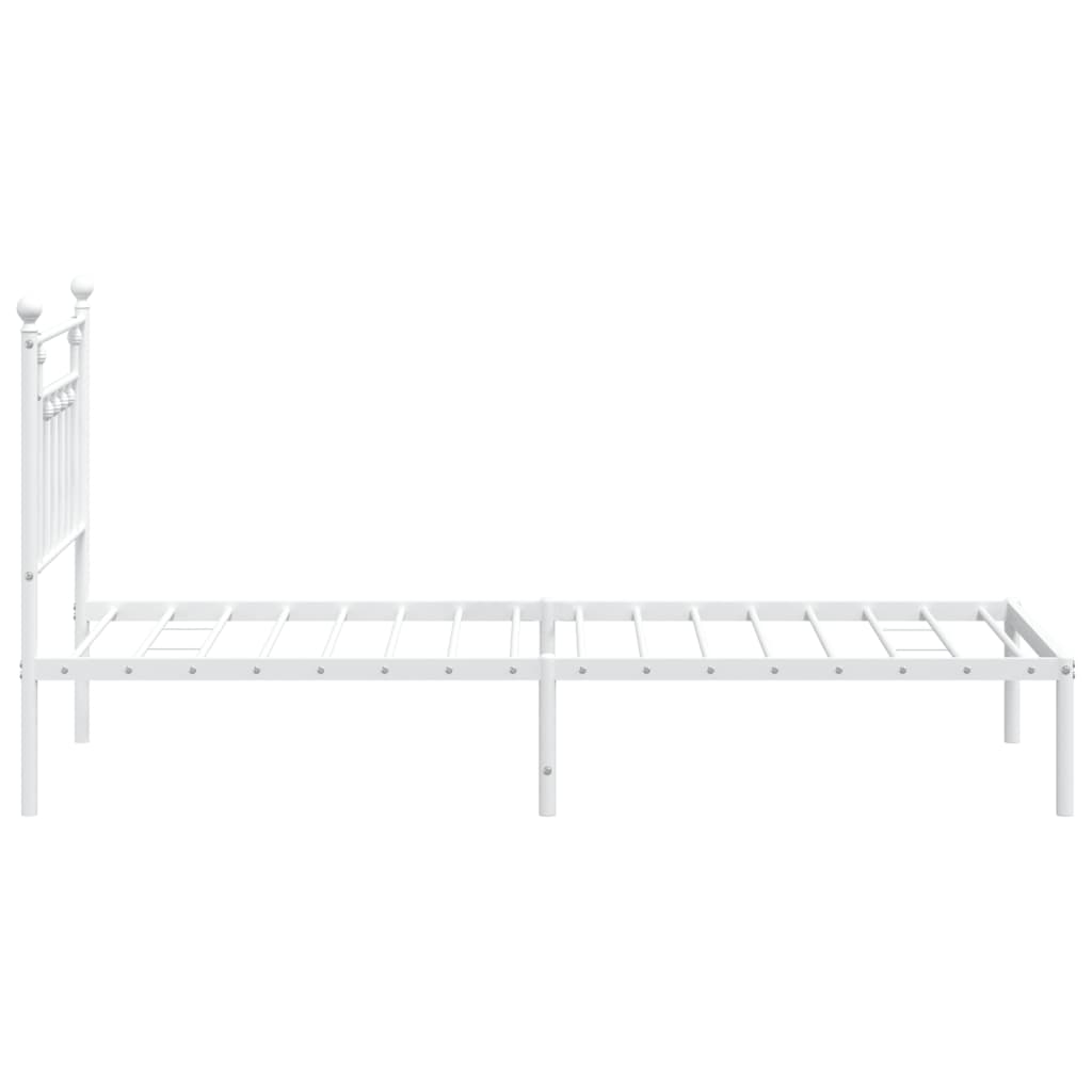 Estrutura de cama com cabeceira 90x190 cm metal branco