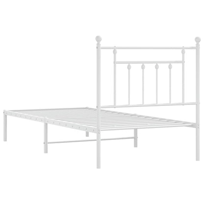 Estrutura de cama com cabeceira 90x190 cm metal branco