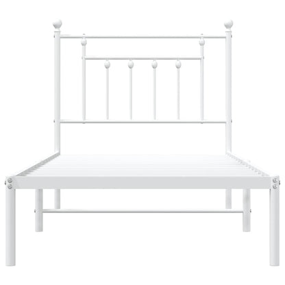 Estrutura de cama com cabeceira 90x200 cm metal branco