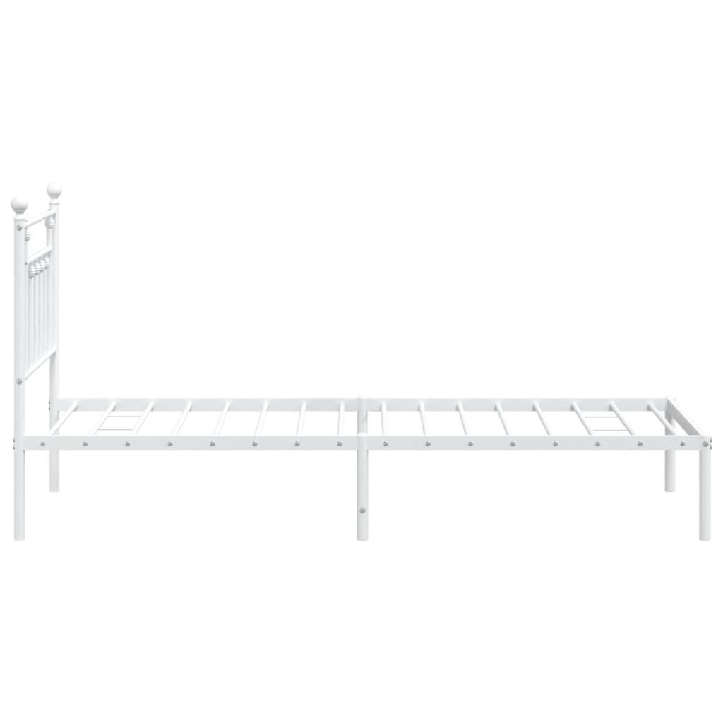 Estrutura de cama com cabeceira 90x200 cm metal branco