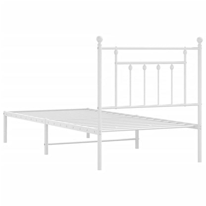 Estrutura de cama com cabeceira 90x200 cm metal branco