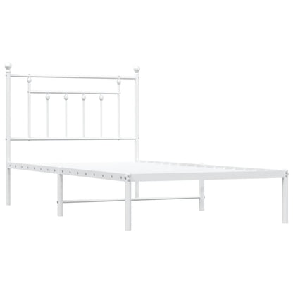 Estrutura de cama com cabeceira 100x190 cm metal branco