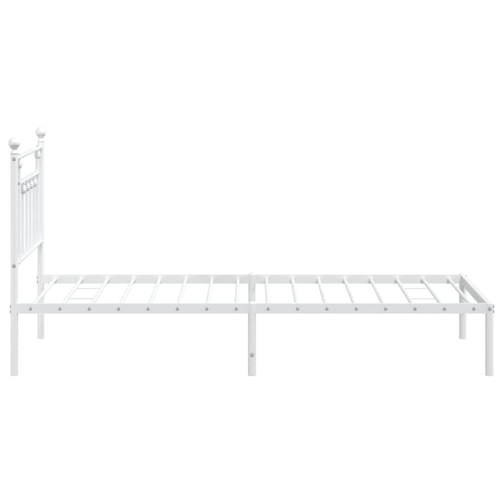 Estrutura de cama com cabeceira 100x190 cm metal branco