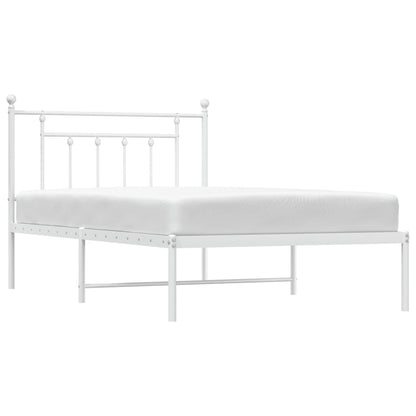 Estrutura de cama com cabeceira 100x200 cm metal branco