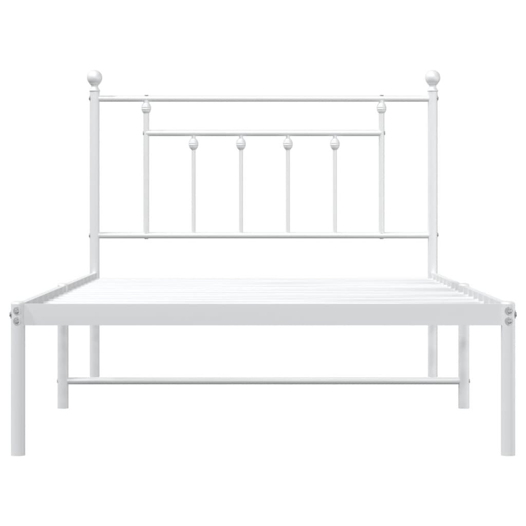 Estrutura de cama com cabeceira 100x200 cm metal branco