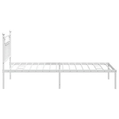 Estrutura de cama com cabeceira 100x200 cm metal branco