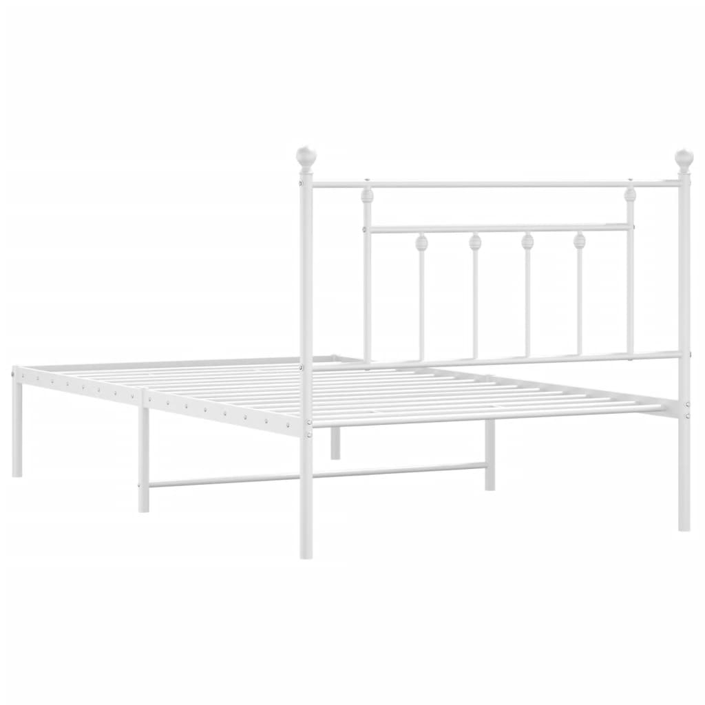 Estrutura de cama com cabeceira 100x200 cm metal branco