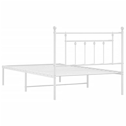 Estrutura de cama com cabeceira 100x200 cm metal branco