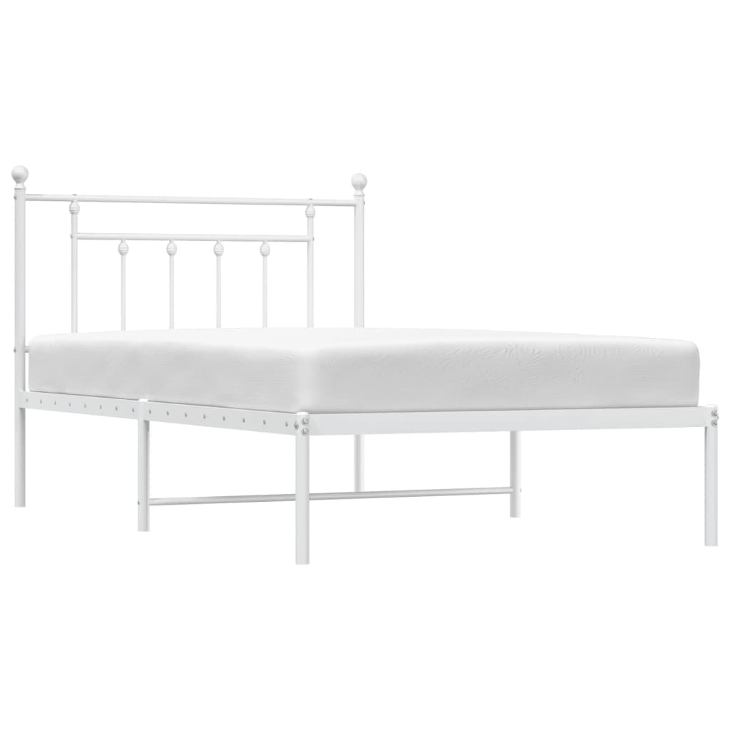 Estrutura de cama em metal com cabeceira 107x203 cm branco