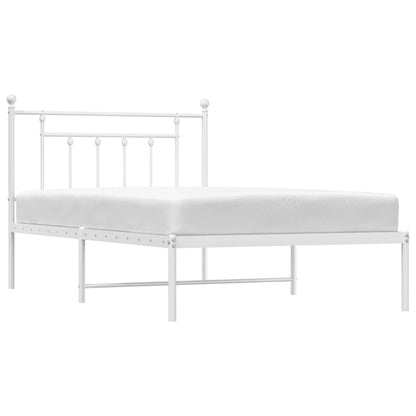 Estrutura de cama em metal com cabeceira 107x203 cm branco