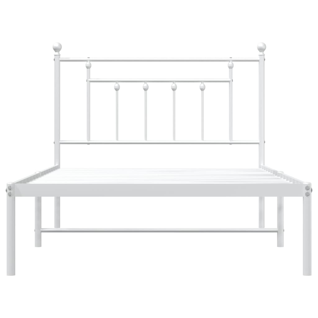 Estrutura de cama em metal com cabeceira 107x203 cm branco