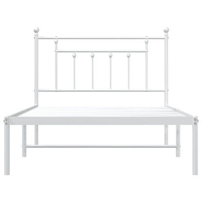 Estrutura de cama em metal com cabeceira 107x203 cm branco