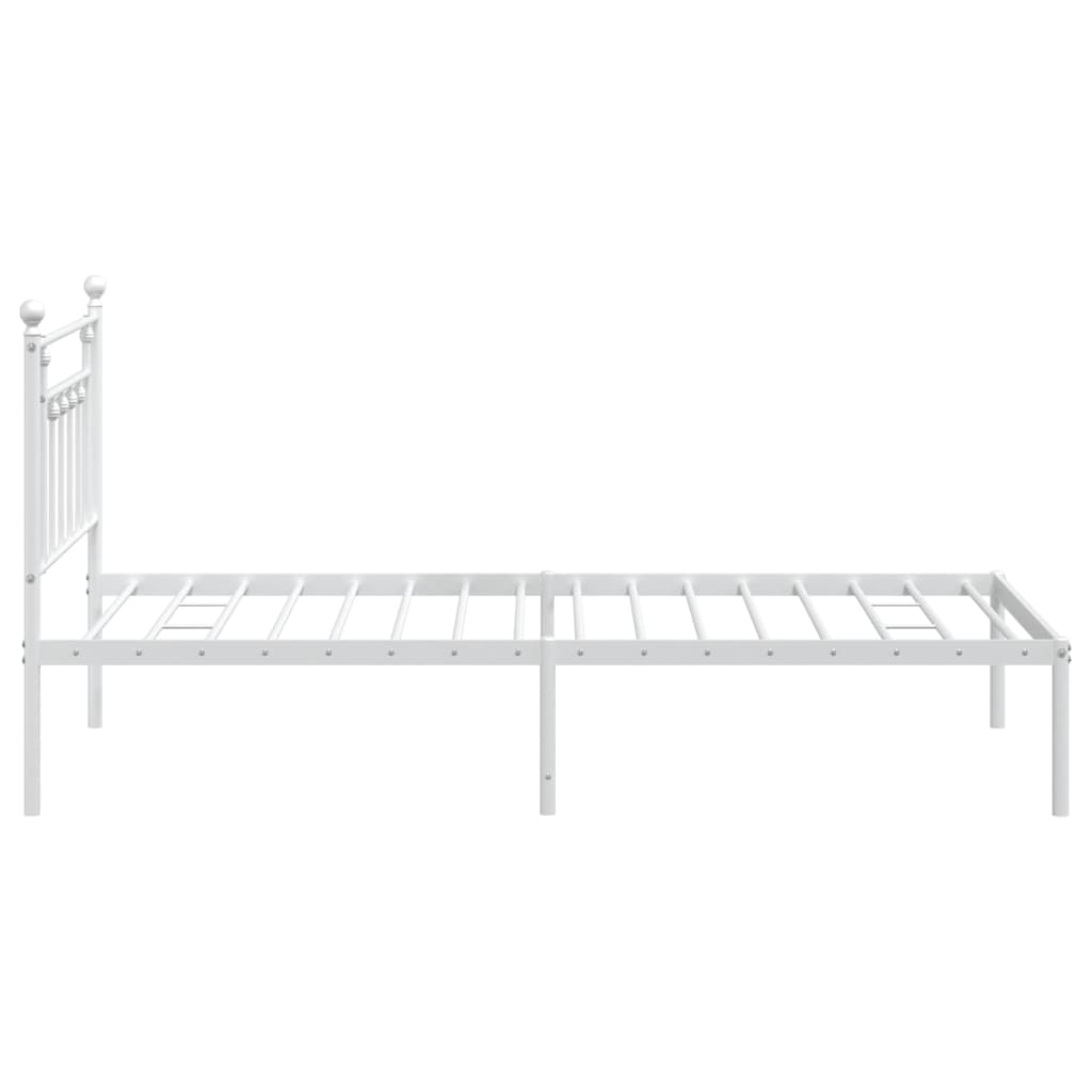 Estrutura de cama em metal com cabeceira 107x203 cm branco