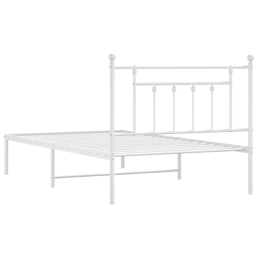 Estrutura de cama em metal com cabeceira 107x203 cm branco