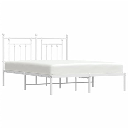 Estrutura de cama com cabeceira 140x190 cm metal branco