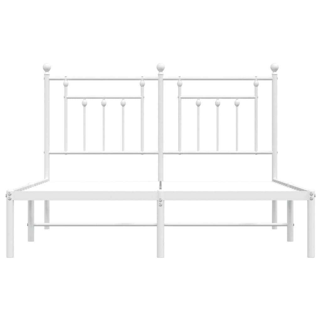 Estrutura de cama com cabeceira 140x190 cm metal branco