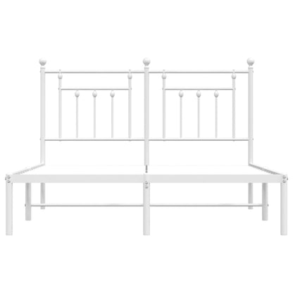 Estrutura de cama com cabeceira 140x190 cm metal branco