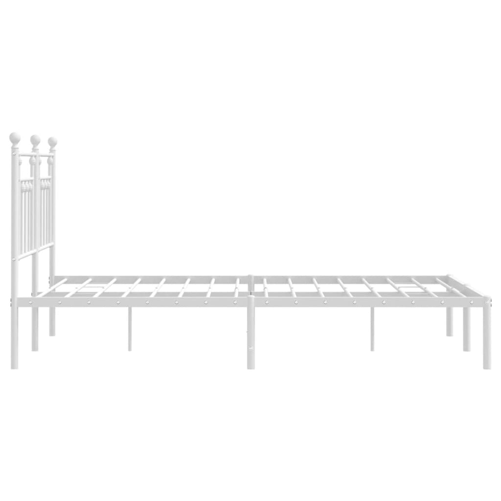 Estrutura de cama com cabeceira 140x190 cm metal branco