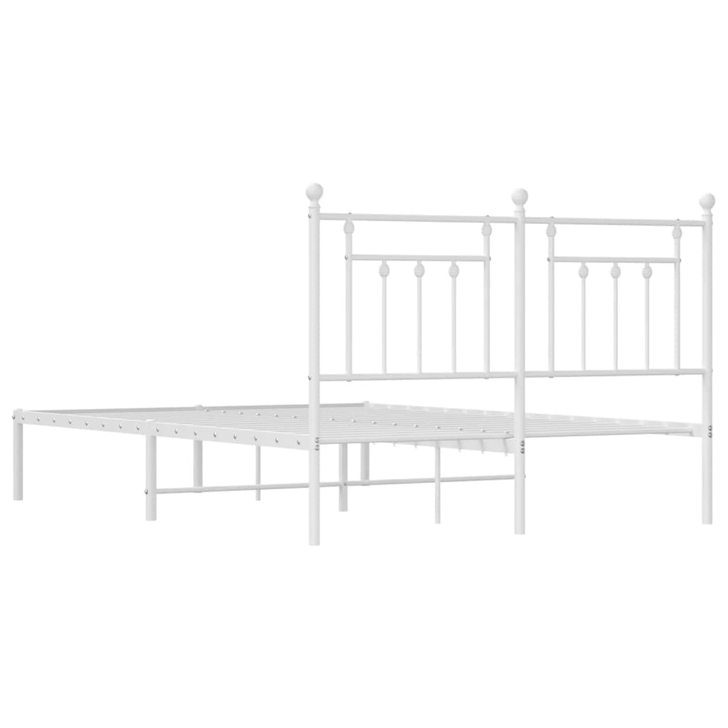 Estrutura de cama com cabeceira 140x190 cm metal branco