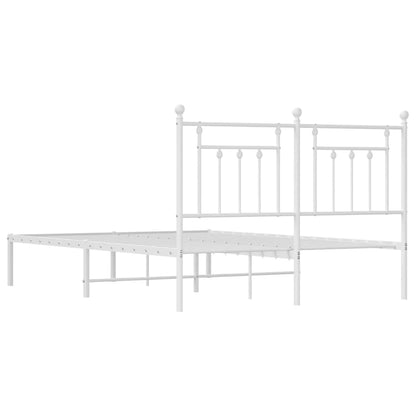 Estrutura de cama com cabeceira 140x190 cm metal branco