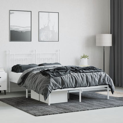 Estrutura de cama com cabeceira 140x200 cm metal branco