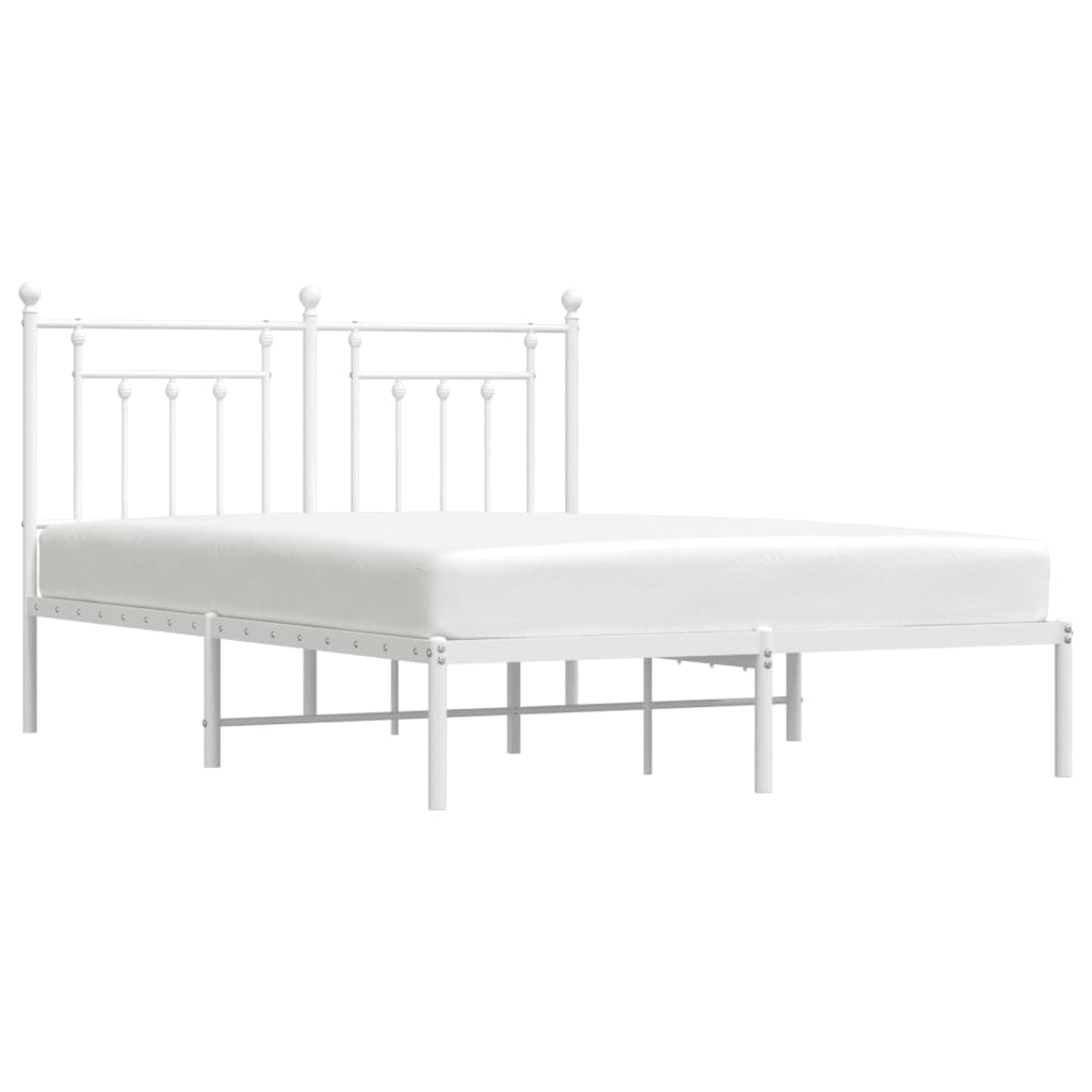 Estrutura de cama com cabeceira 140x200 cm metal branco