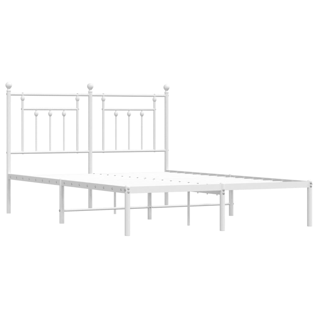 Estrutura de cama com cabeceira 140x200 cm metal branco