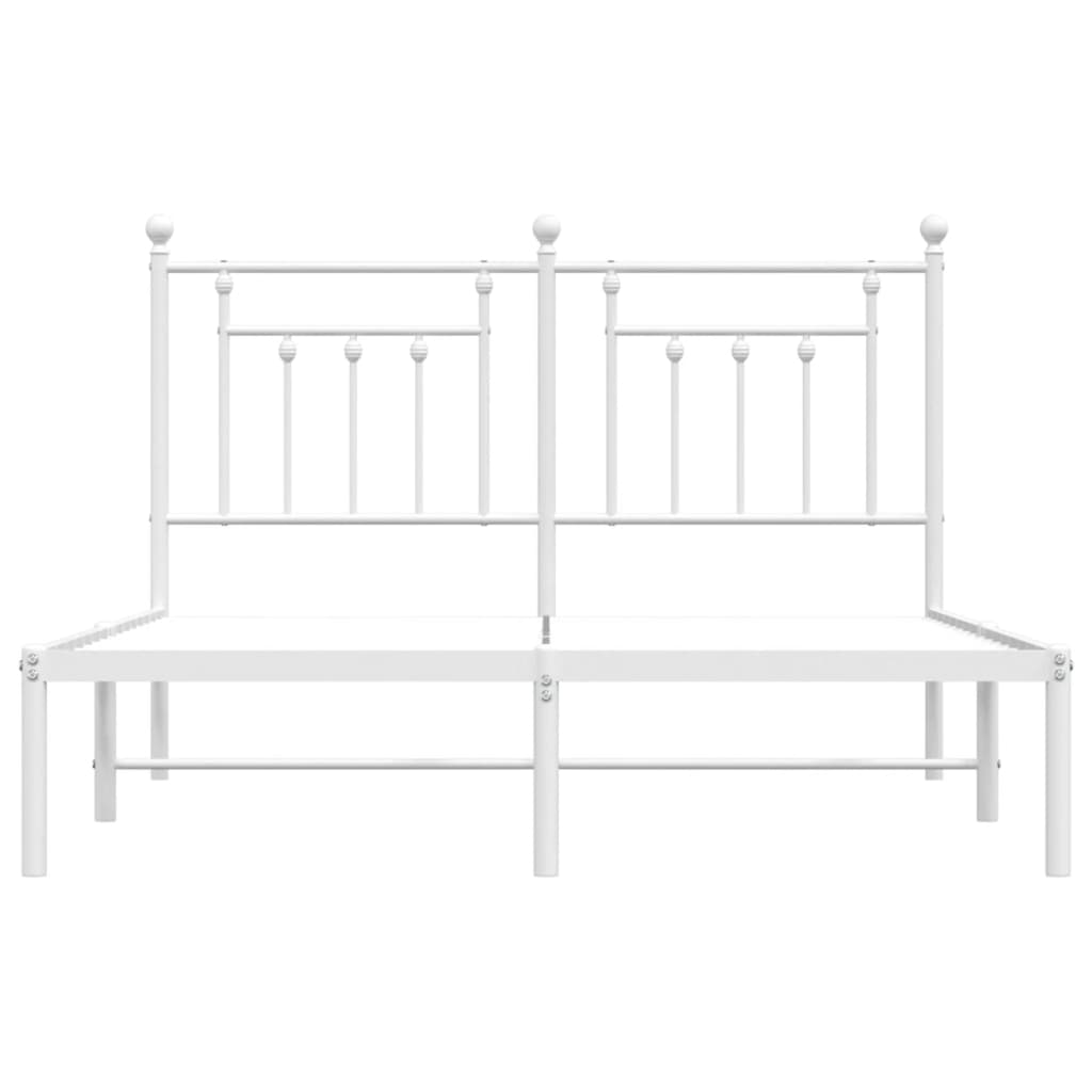 Estrutura de cama com cabeceira 140x200 cm metal branco