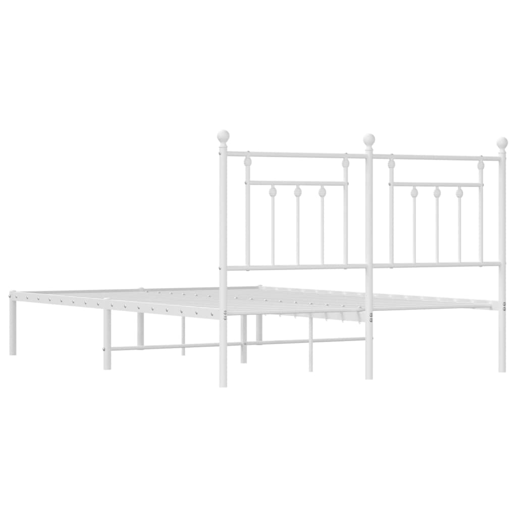 Estrutura de cama com cabeceira 140x200 cm metal branco