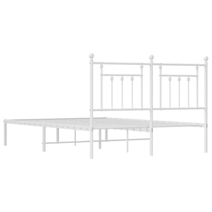 Estrutura de cama com cabeceira 150x200 cm metal branco