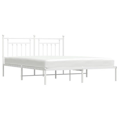 Estrutura de cama com cabeceira 160x200 cm metal branco