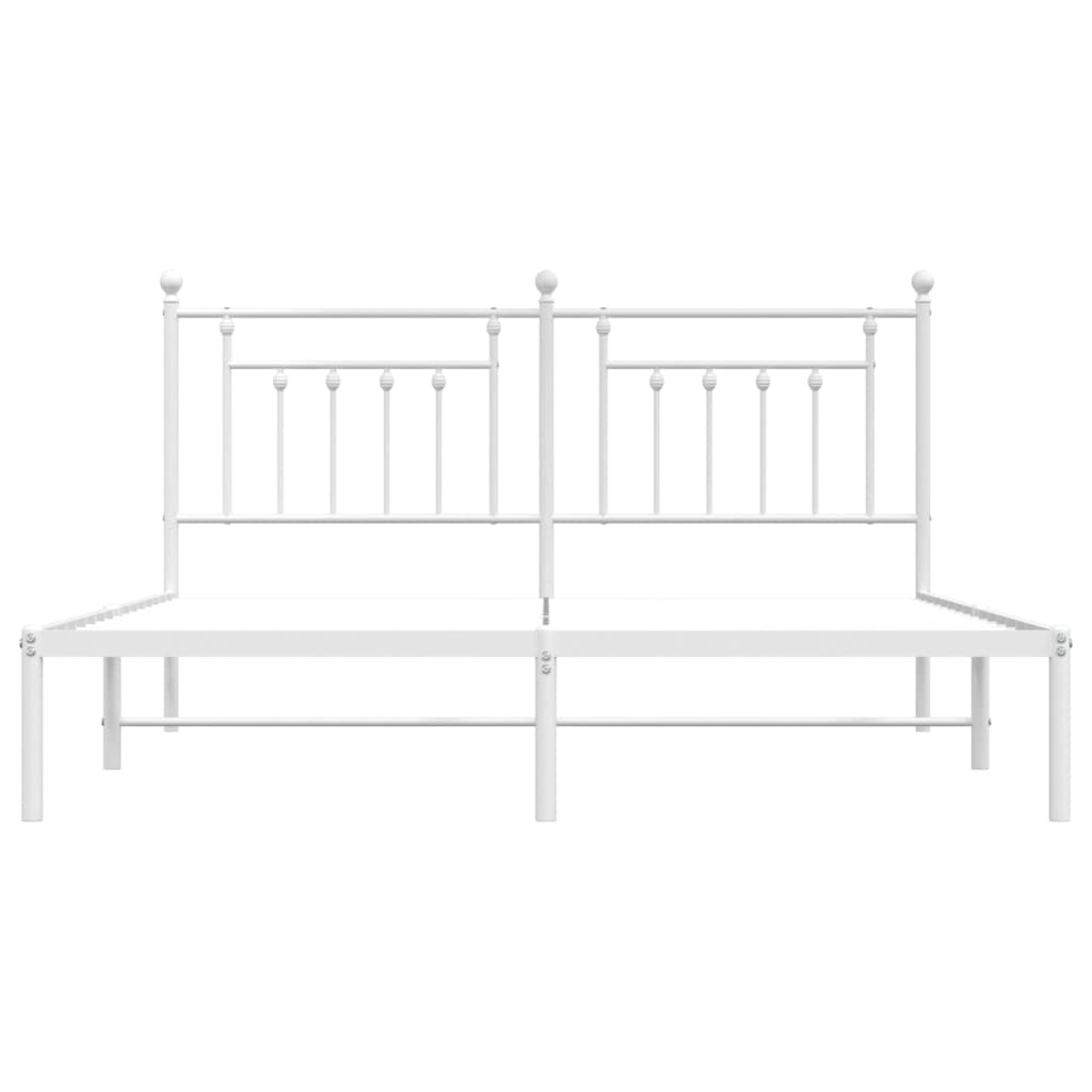 Estrutura de cama com cabeceira 160x200 cm metal branco