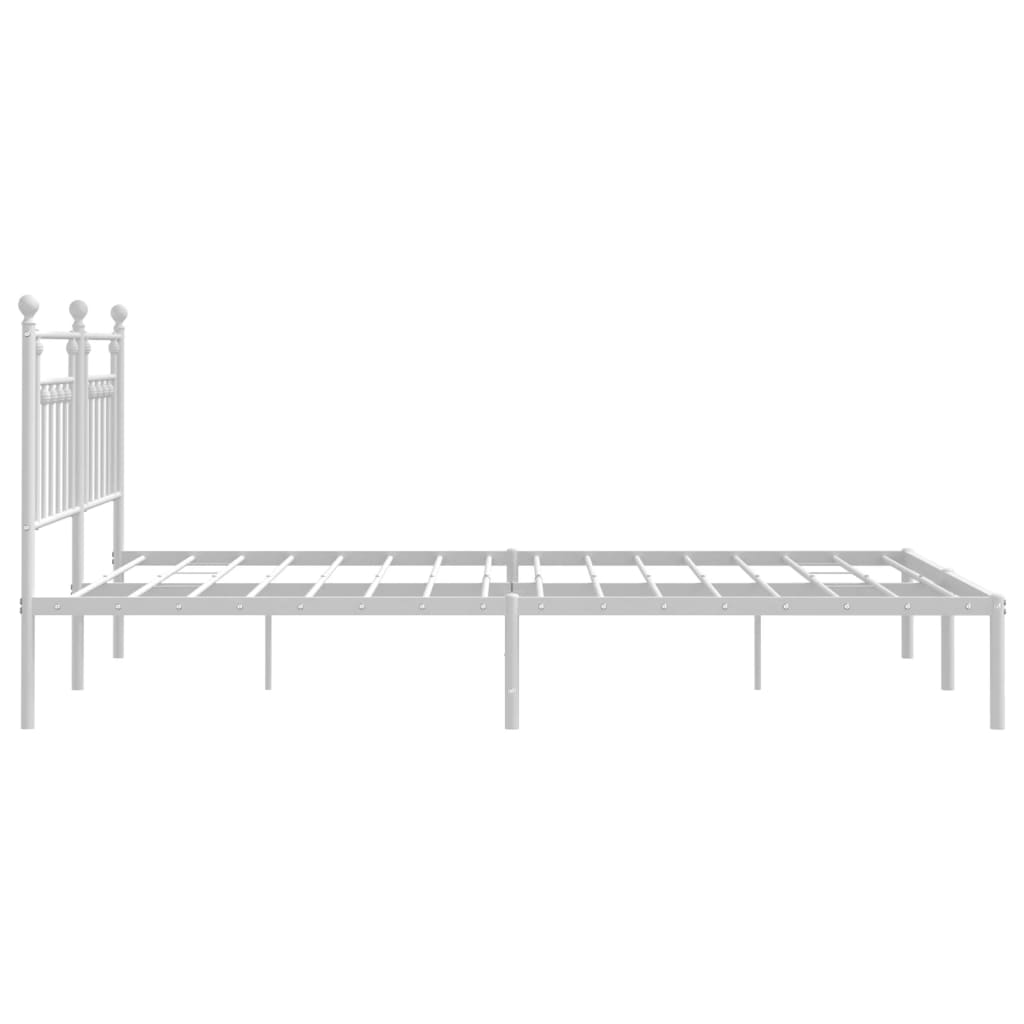 Estrutura de cama com cabeceira 160x200 cm metal branco