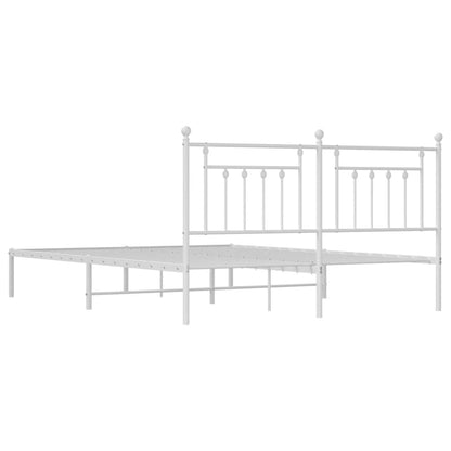 Estrutura de cama com cabeceira 160x200 cm metal branco