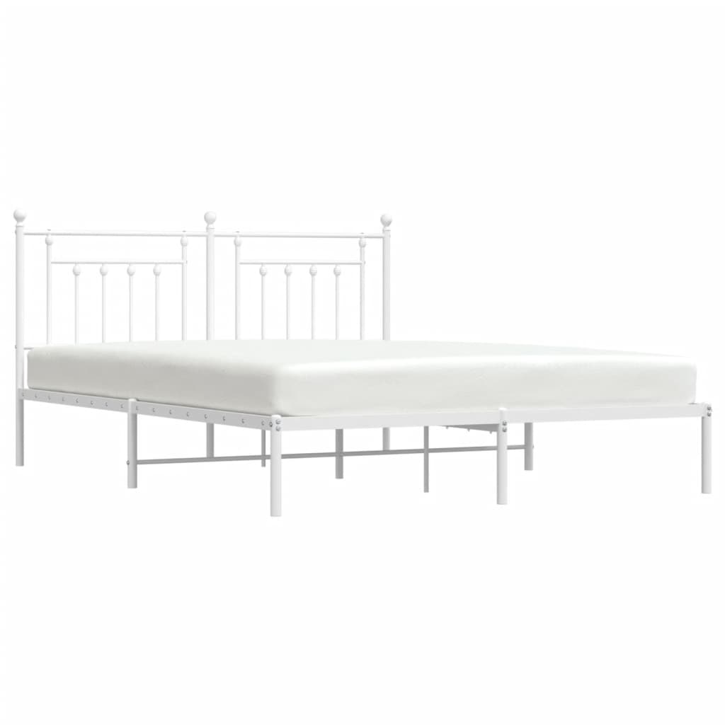 Estrutura de cama com cabeceira 180x200 cm metal branco