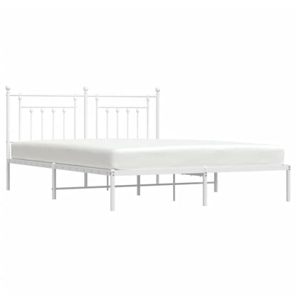 Estrutura de cama com cabeceira 180x200 cm metal branco