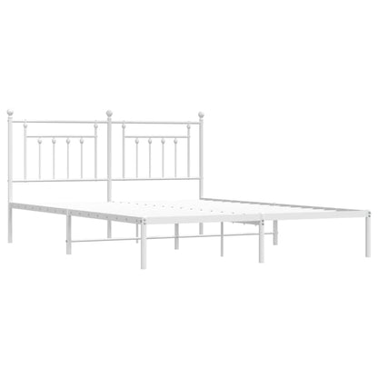 Estrutura de cama com cabeceira 180x200 cm metal branco